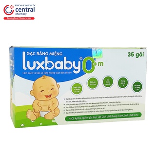 Gạc răng miệng luxbaby - làm sạch và bảo vệ răng toàn diện cho bé - hộp 35 gói