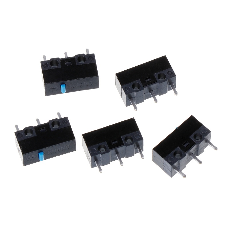 Set 5 Công Tắc Microswitch Microswitch Màu Trắng / Xanh Dương / Vàng / Hồng Chất Liệu Hợp Kim Bạc 10 Triệu Tiếp Xúc