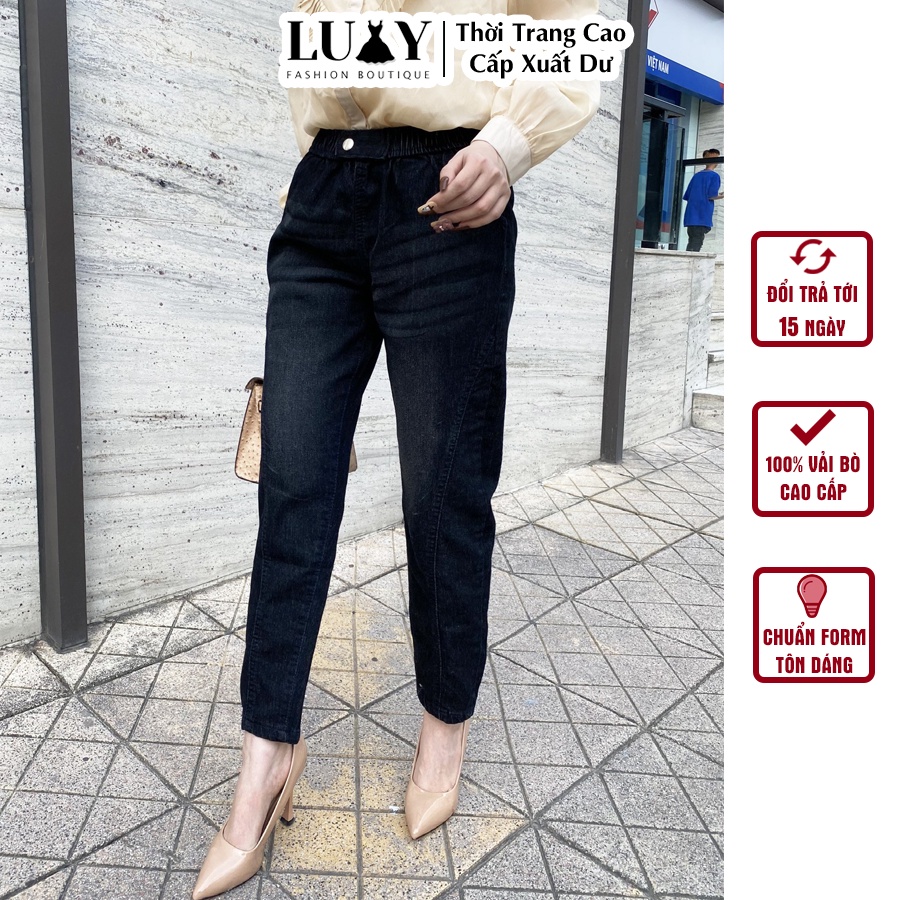 Quần bò nữ cao cấp cạp chun co giãn 4 chiều V201 Luxy đủ size từ 40kg-75kg