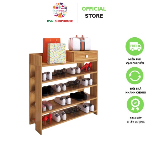 Kệ Đựng Giày Dép Gỗ 5 Tầng - Tủ Giày Gỗ Cao Cấp- Giá Để Giày Sang Trọng - Để Gọn Giày Dép, Làm Đẹp Nhà Cửa - Lỗi 1 Đổi 1