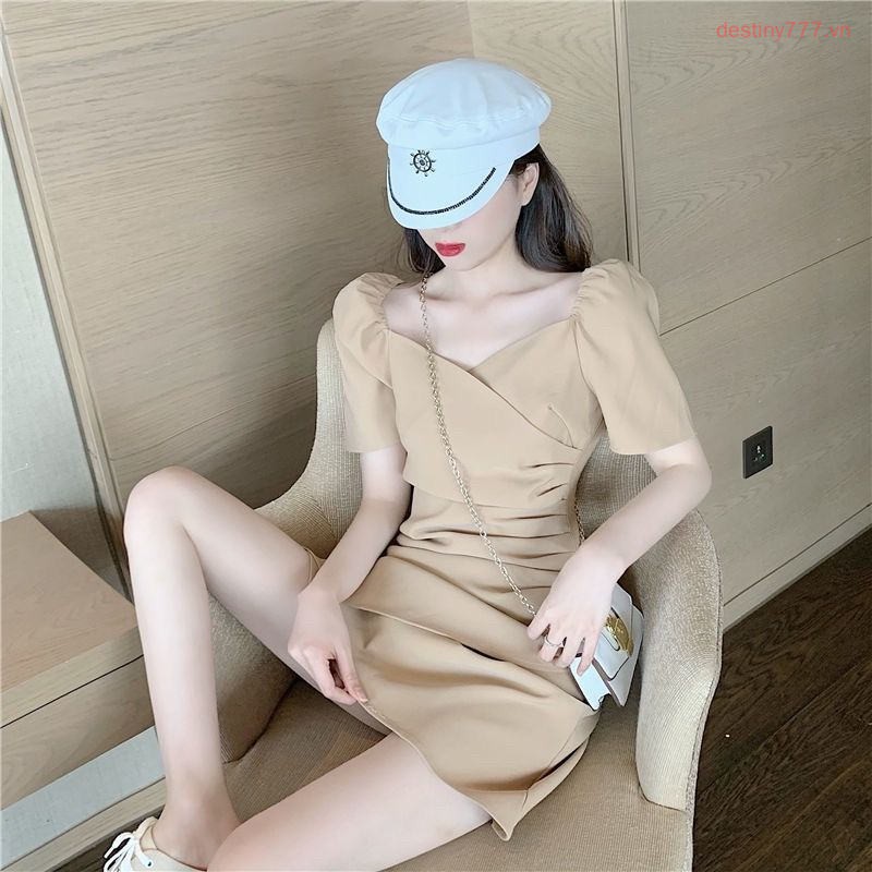 Đầm tay ngắn dáng ôm thời trang mùa hè gợi cảm phong cách 2020