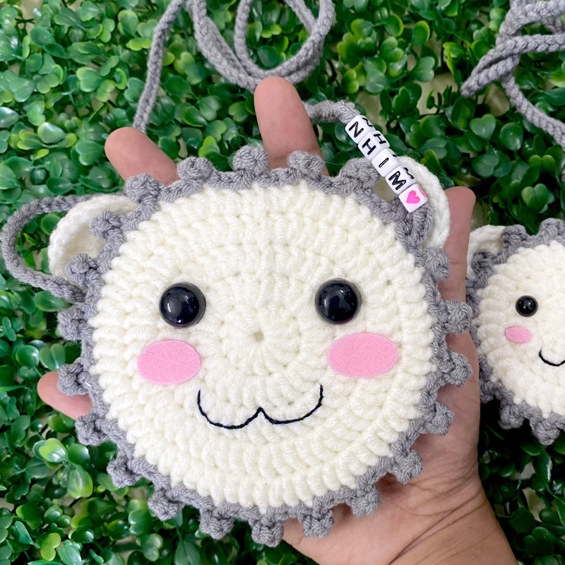 Túi đeo chéo cho bé hình con nhím - Túi đeo chéo bằng len hình nhím con