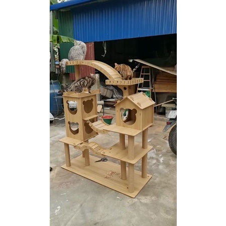 Cattre cầu tháp, nhà cây cho mèo siêu đẹp