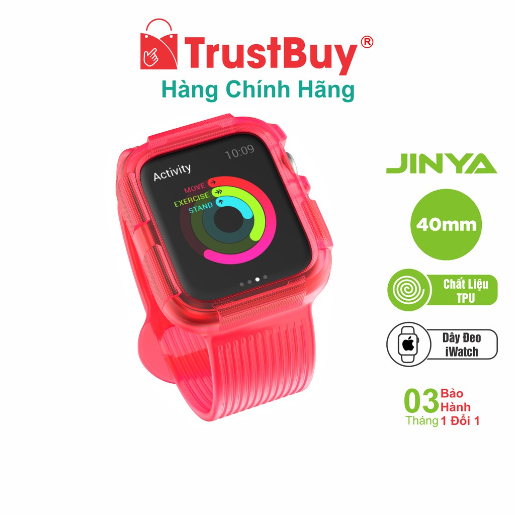 Dây Đeo Apple Watch 40mm Cao Cấp JINYA SPORTY SILICONE - JA4127 - Hàng Chính Hãng - ClearRed