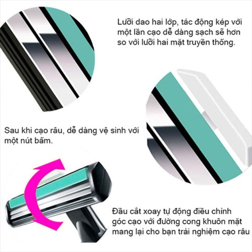 Bộ dao cạo râu 36 lưỡi kép siêu tiện lợi