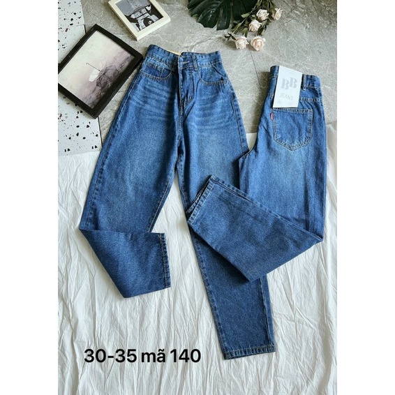 Quần Baggy Jean Nữ Lưng Cao Size Đại Đến 80Kg Màu Xanh Đậm Và Xanh Nhạt. #140. Hàng VNXK