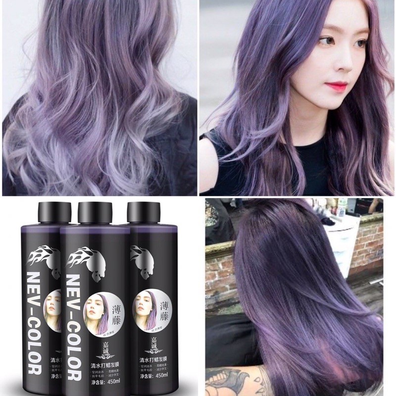 Nhuộm tóc màu khói tím bằng màu phủ bóng 5D Hàn quốc 450ml