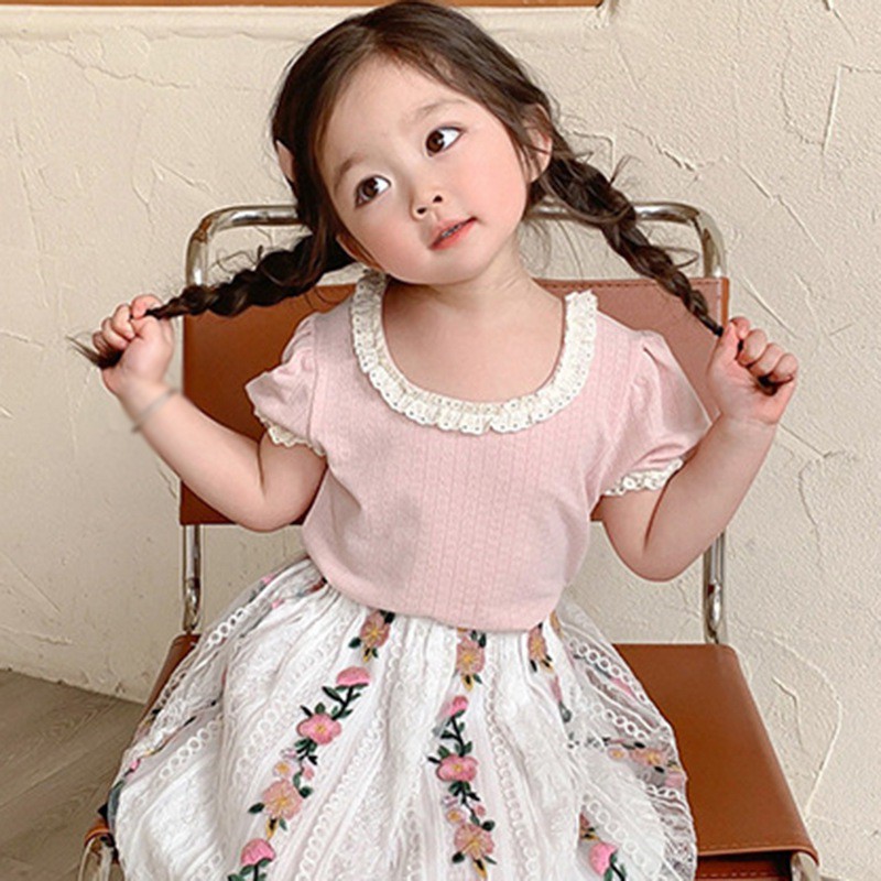 Áo Len Cổ Tròn Hàn Quốc Cho Bé Gái