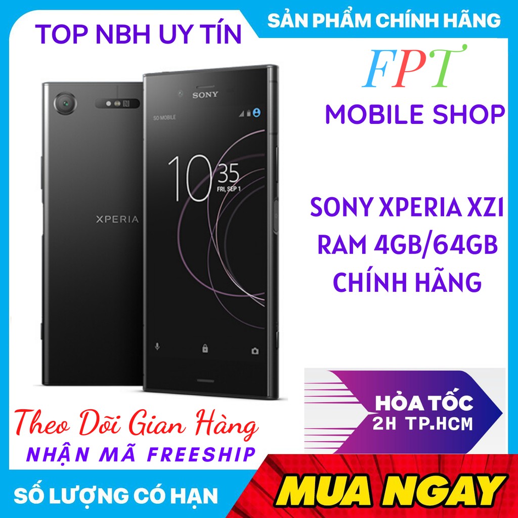 Điện Thoại SONY XPERIA XZ1 Ram 4Gb/64gb Chính Hãng Mới Chiến PUBG, LIÊN QUÂN, FREE FIRE MƯỢT