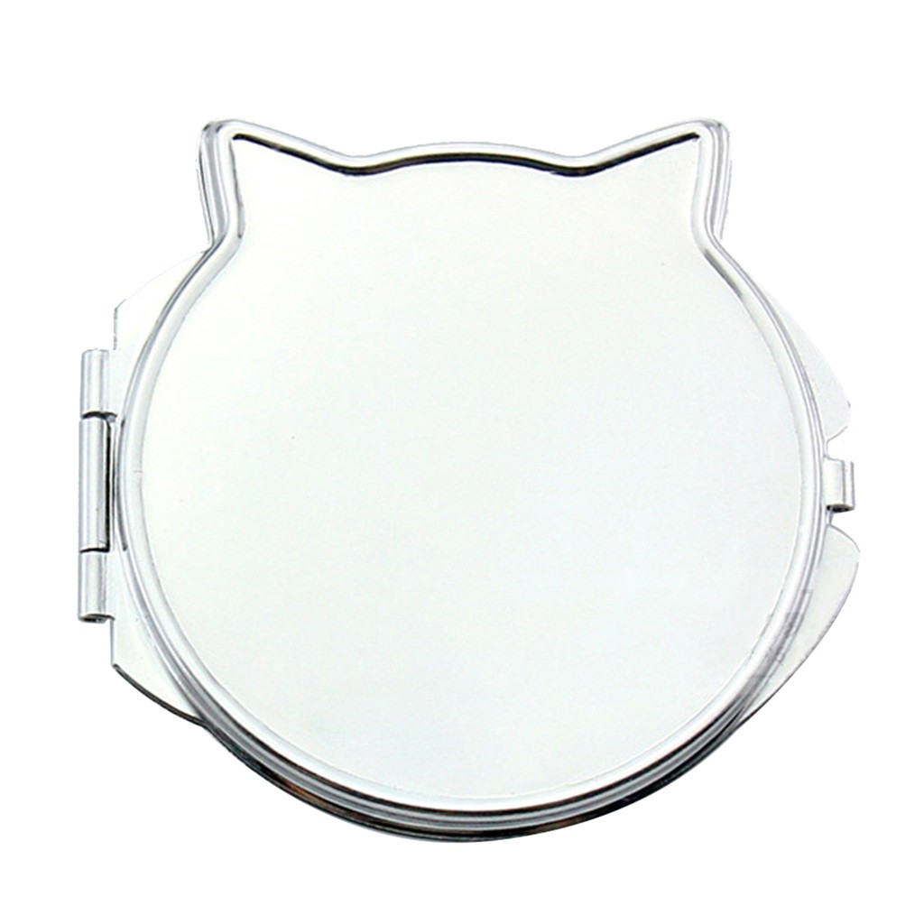 [Hàng mới về] Gương Trang Điểm Cầm Tay Thiết Kế Hình Đầu Mèo / Tròn / Trái Tim / Tròn Có Thể Gấp Gọn