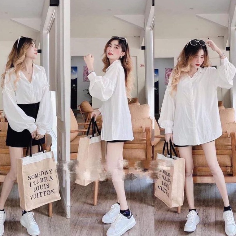 Áo Sơ Mi Tay Phồng Phôm Rộng Xinh Xắn_Pcloai1