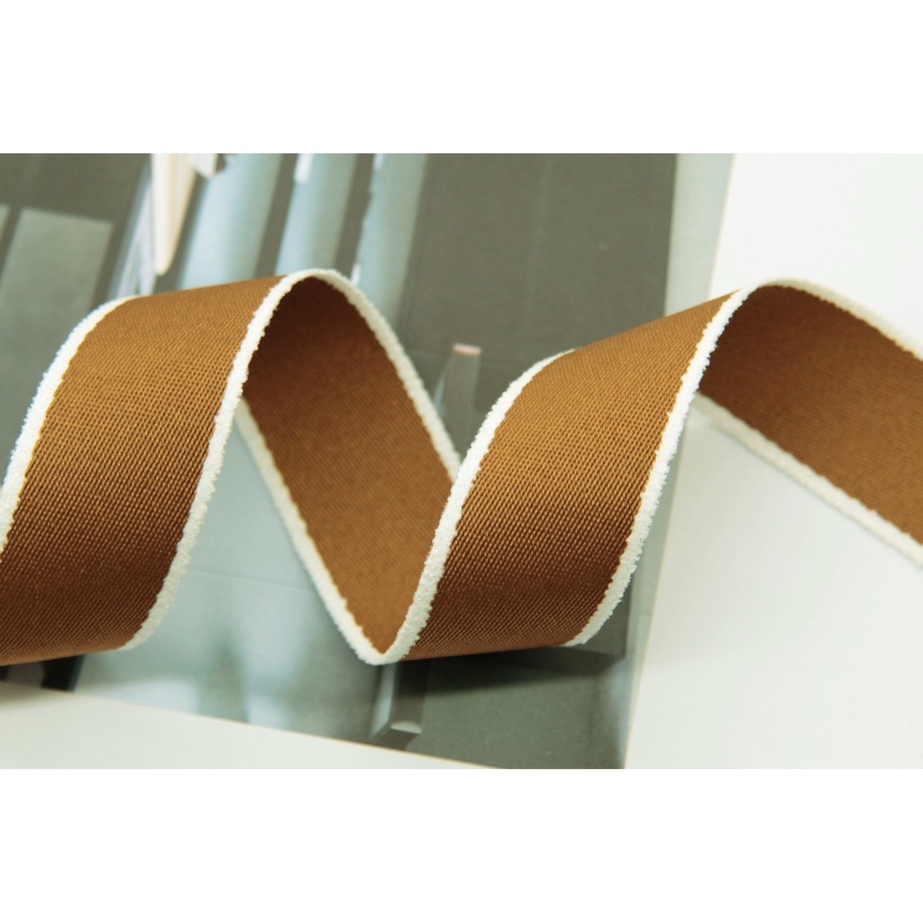 Nơ Ruyban cài cổ áo, nơ kẹp tóc kaki viền trắng Cici Handmade