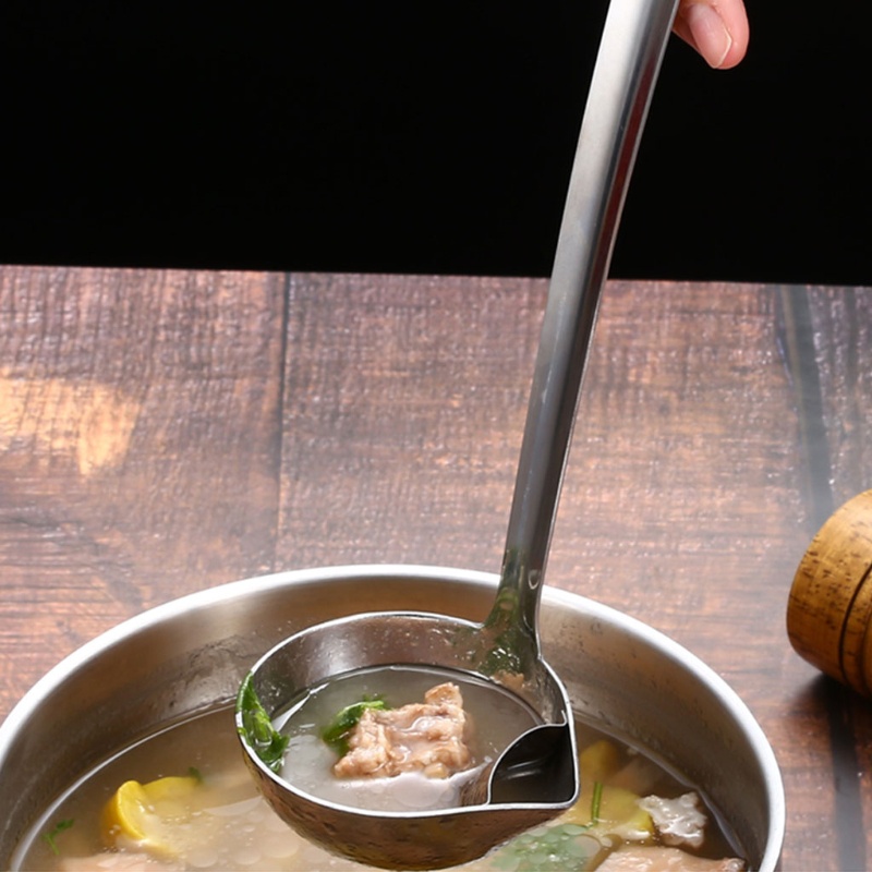 Vá Múc Canh Bằng Thép Không Gỉ Có Tay Cầm Dài Tiện Lợi