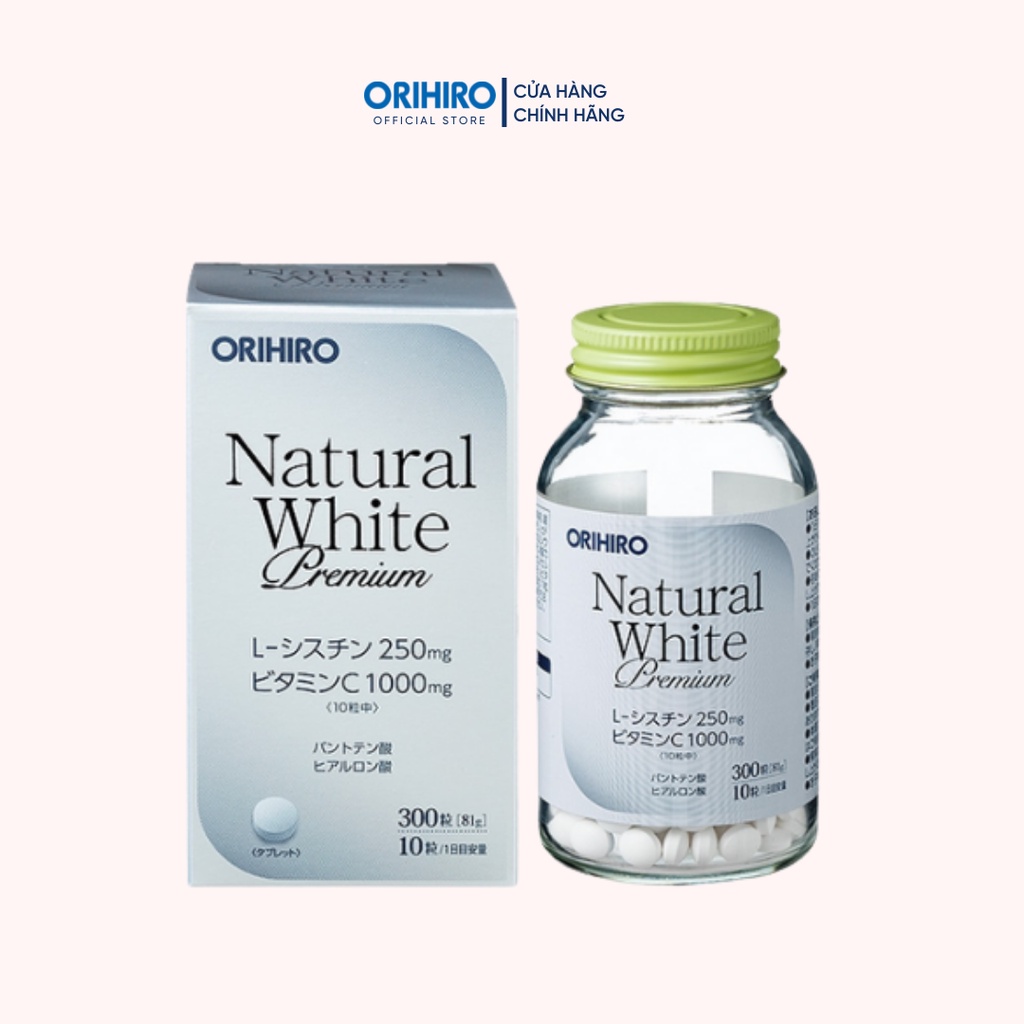 Viên uống trắng da Natural White Premium ORIHIRO, 300 viên/lọ