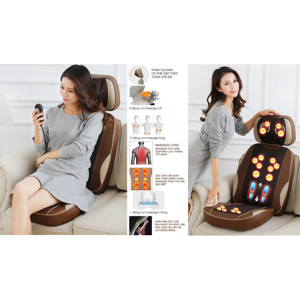 EuroQuality Ghế Đệm Massage Đa Điểm Pad – 3DS -