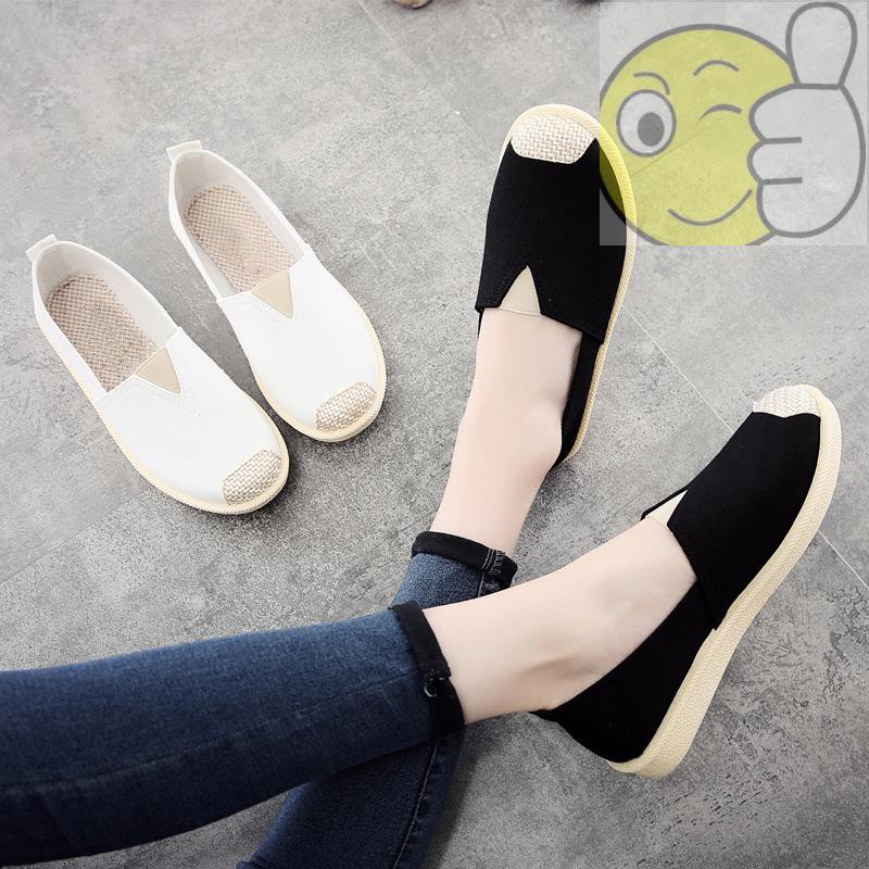 Giày Vải Canvas Đế Bằng Thời Trang Mùa Xuân Mới Cho Nữ
