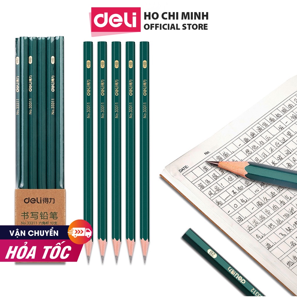 Bút chì lục giác Deli - loại HB/2B- 1 chiếc - 33311 / 33312 / 33158 / 33159