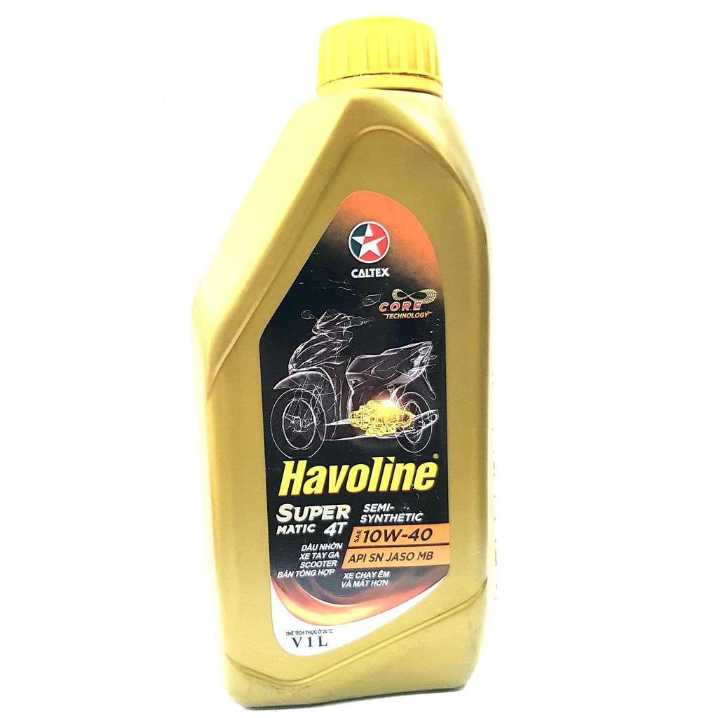 [SIÊU RẺ - XẢ KHO] Dầu nhớt Caltex Havoline Super Matic Semi 10W40 SN 0.8L / 1L Xe tay ga