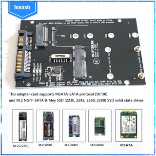 ✪Card Chuyển Đổi PC M.2 NGFF MSATA SSD Sang SATA 7 15Pin 2.5 inch 2 Trong 1
