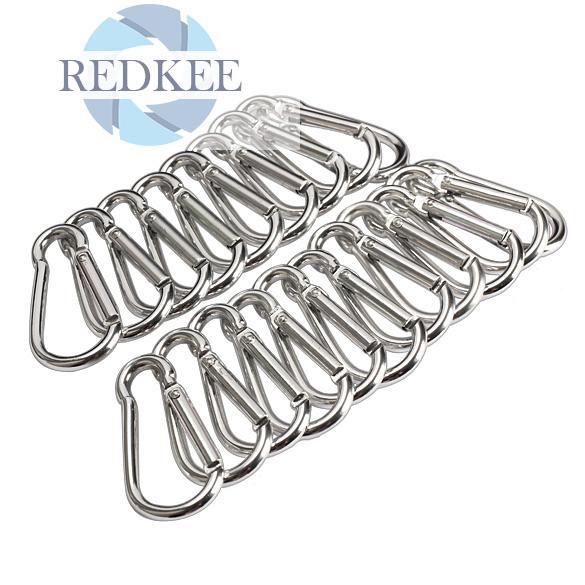 Set 20 móc khóa carabiner chất liệu nhôm màu bạc chất lượng cao