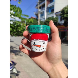 Chậu đất nung 7*7 vẽ tay ❄️❄️❄️