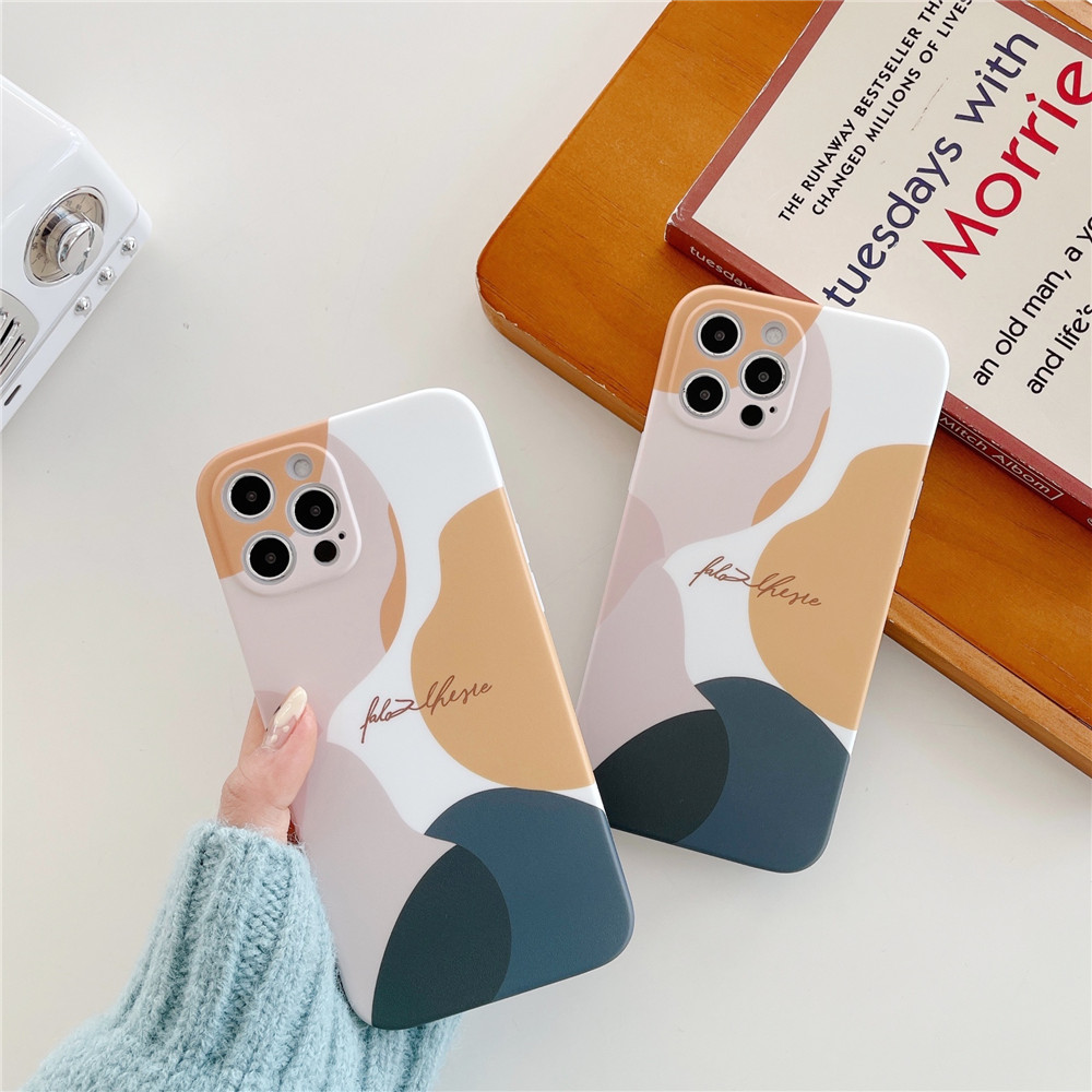 Ốp điện thoại IMD hình sơn dầu bảo vệ camera cho iPhone 12pro max 12mini 11Pro Max XS Max XR SE 2020 7 8 Plus | BigBuy360 - bigbuy360.vn