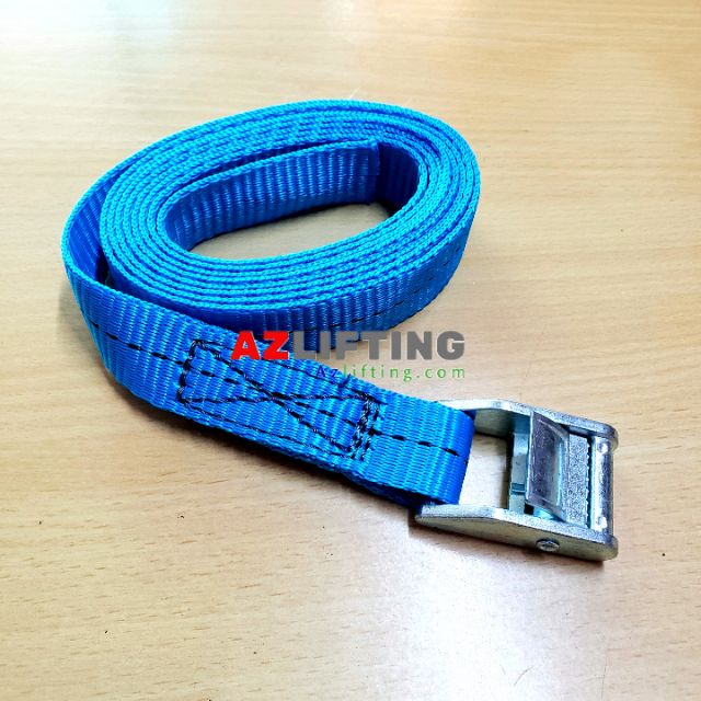 Dây chằng hàng khóa cam 500kg bản 25mm dài 2m màu xanh, dây đai vải cột hàng, chằng hàng hóa, thùng carton nhanh chóng