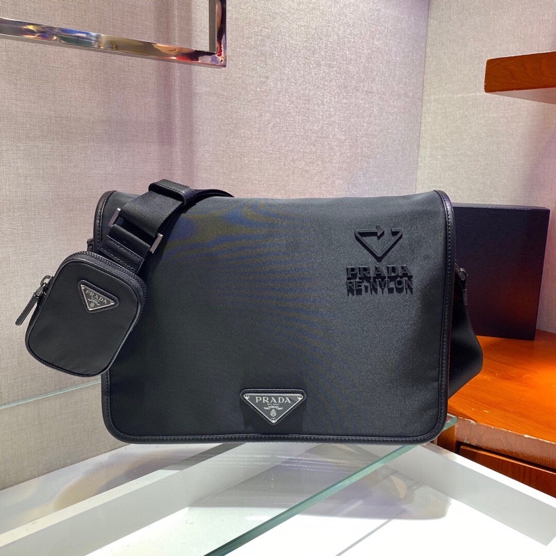 Cặp đeo chéo cho nam kèm ví nhỏ thương hiệu Prada cao cấp hàng vip 1-1