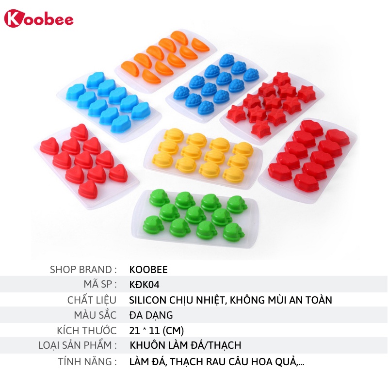 Khuôn làm thạch rau câu, thạch trà sữa 11 viên giải nhiệt mùa hè - Khay đá Silicon chịu nhiệt an toàn tiện dụng (KĐK04)