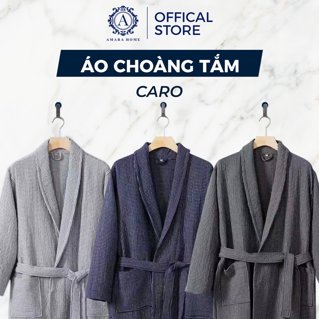 Amara áo choàng tắm kẻ caro