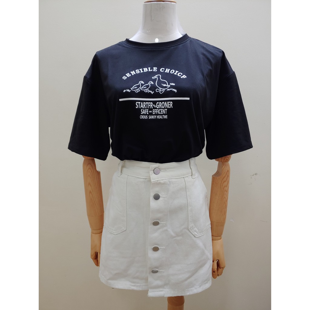 [Ảnh thật - SẴN] Chân Váy Đen Trắng Kaki Ngắn, Dáng Chữ A Cạp Cao, BigSize (Có Quần Trong) | BigBuy360 - bigbuy360.vn