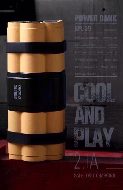 Sạc dự phòng 20.000mAh hình quả bom Remax RPL-39