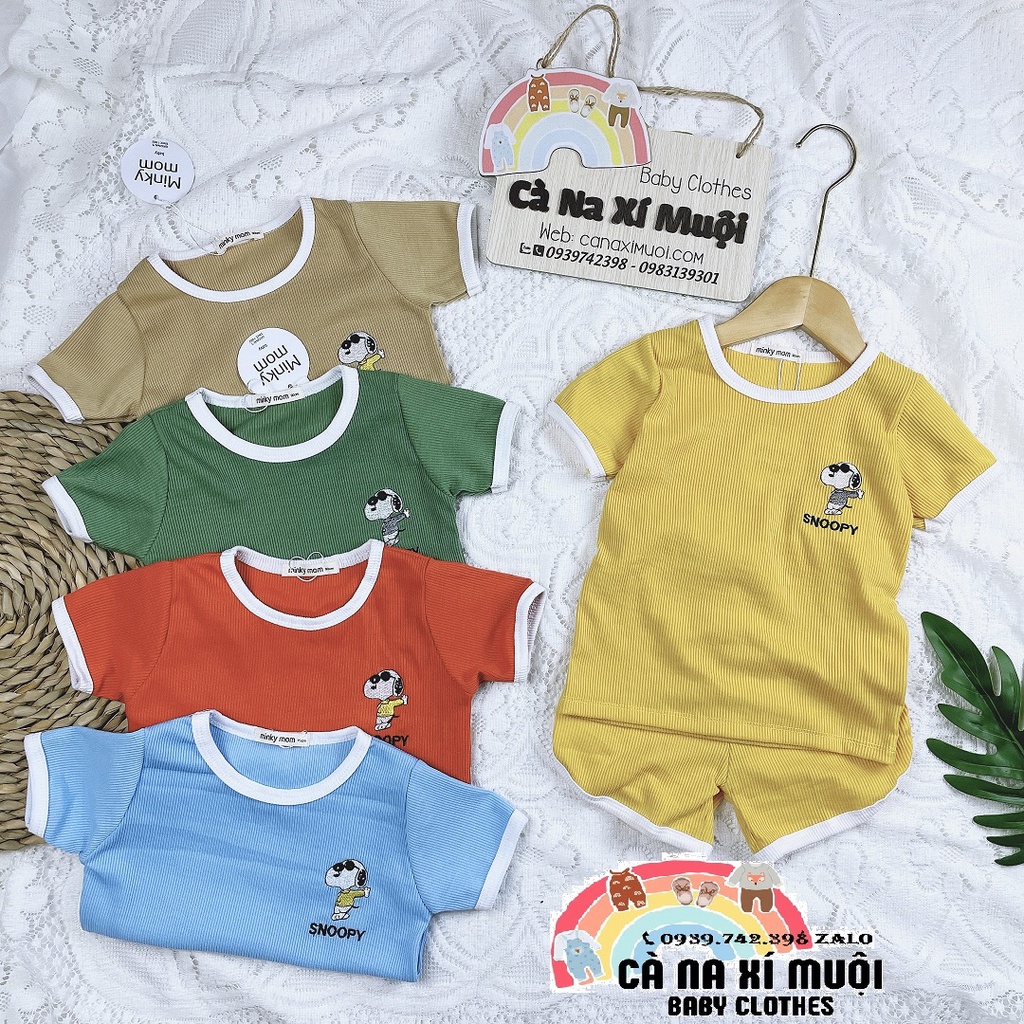 Bộ Minky Mom Thun GânDể Thương Cho Bé Gái Bé Trai, Đủ Màu