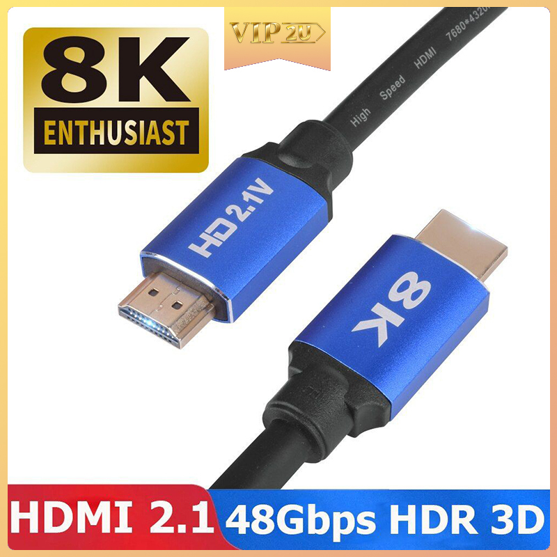 Dây Cáp Hdmi 8k Hdtv 2.1v 48gbps 3 / 2 / 1.5 / 1 / 0.5m 8k Vn 60hz 7680p Dolby Visi Cho Tv Máy Chiếu