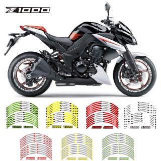 Sticker phản quang dán trang trí viền bánh xe mô tô Kawasaki Z 1000 17 Inch