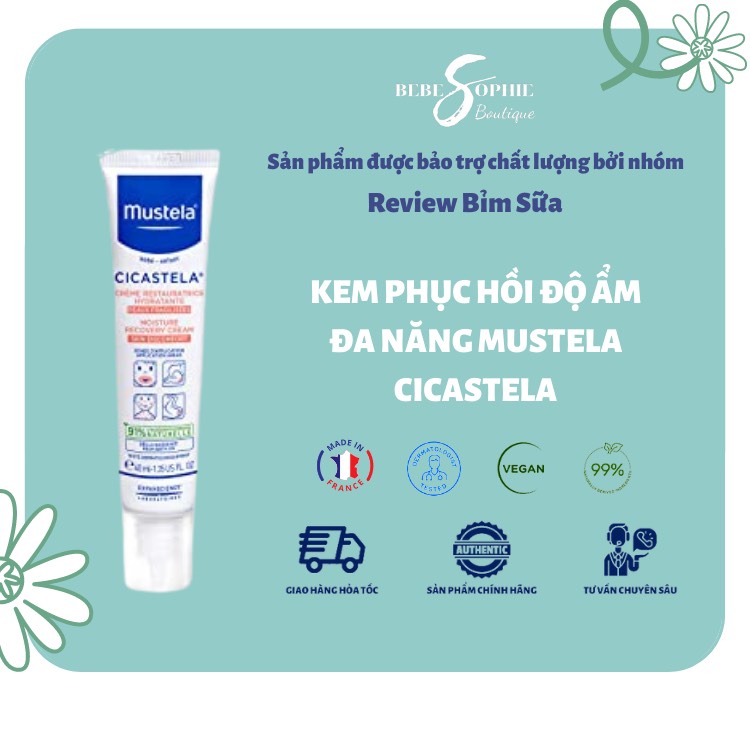 CHÍNH HÃNG - Kem phục hồi độ ẩm đa năng Mustela Cicastela 40ml