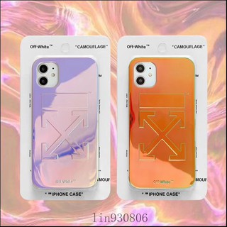 OFF-WHITE Ốp Điện Thoại Họa Tiết Mũi Tên Ba Chiều Màu Laser Cho Iphone 13 XR XS 11 13Pro 13ProMax