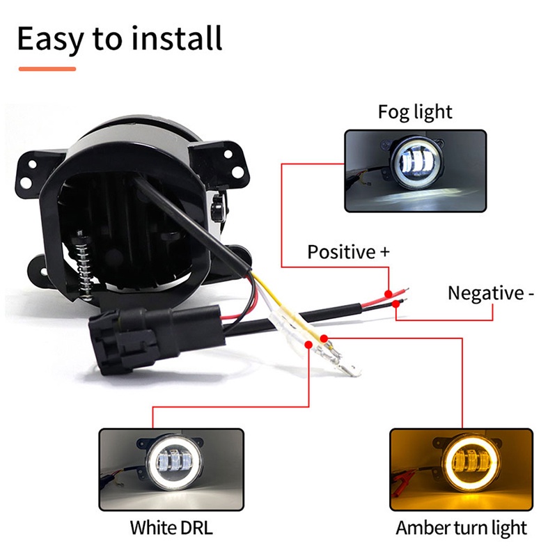 Bộ 2 đèn LED sương mù BLALION hình tròn 4&quot; 30W IP65 chống thấm nước cho ô tô