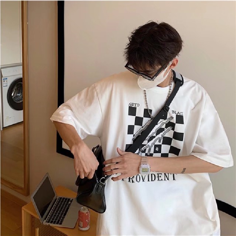 Áo Thun Tay Ngắn Dáng Rộng In Chữ Phong Cách Hip Hop Thời Trang Mùa Hè Cho Nam Giới Size M-8XL