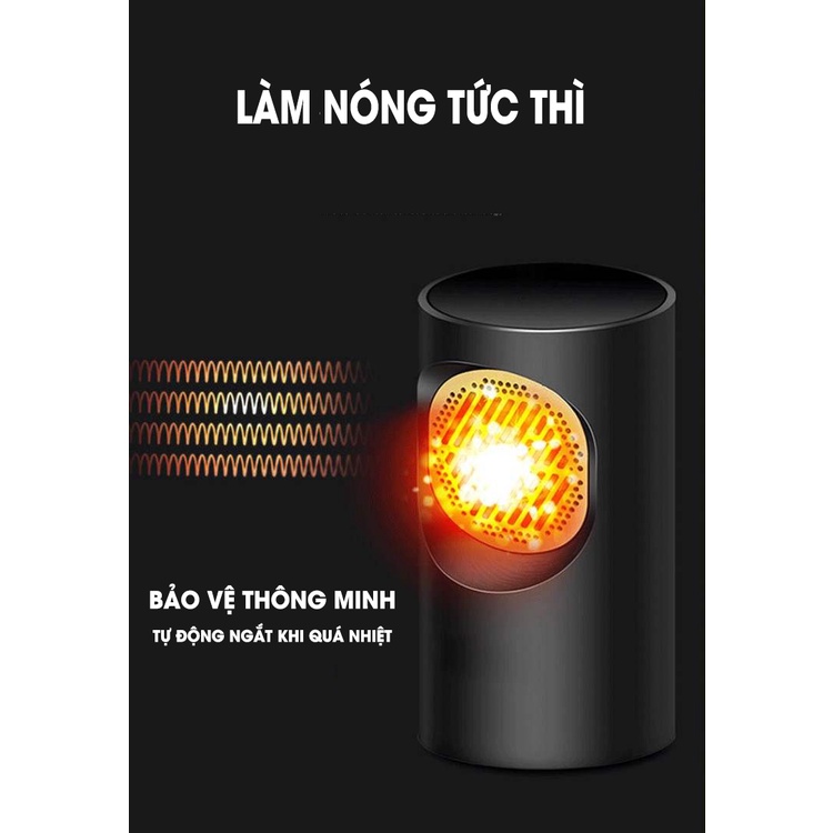 Máy sưởi mini để bàn, Máy Sưởi Mini Thông Minh  Warm Heart ELF không khô da, không đốt oxy, nhỏ gọn, tiện dụng