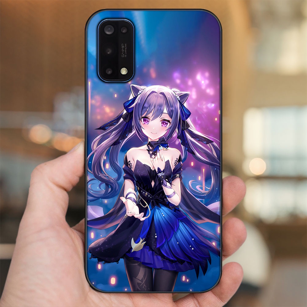 Ốp lưng Realme 7 Pro viền đen in hình Keqing Genshin Impact