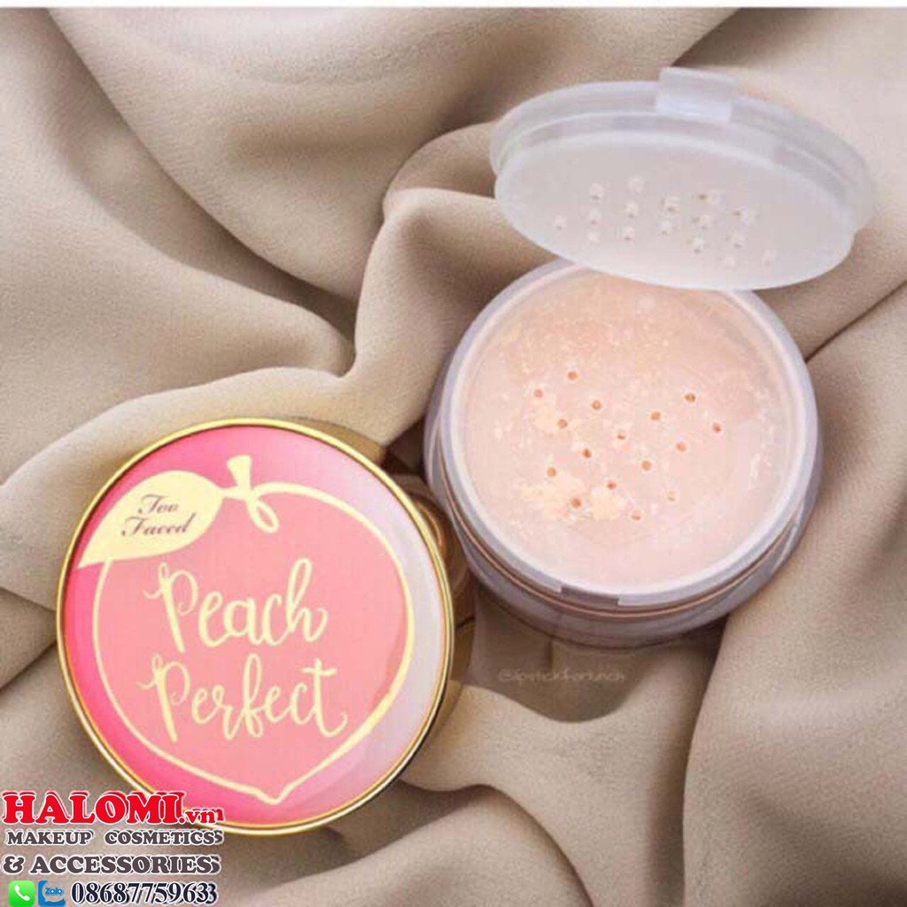 Phấn phủ bột Đào Too Faced peach perfect Mattifying 35g Chính Hãng HALOMI Fullsize Fullbox