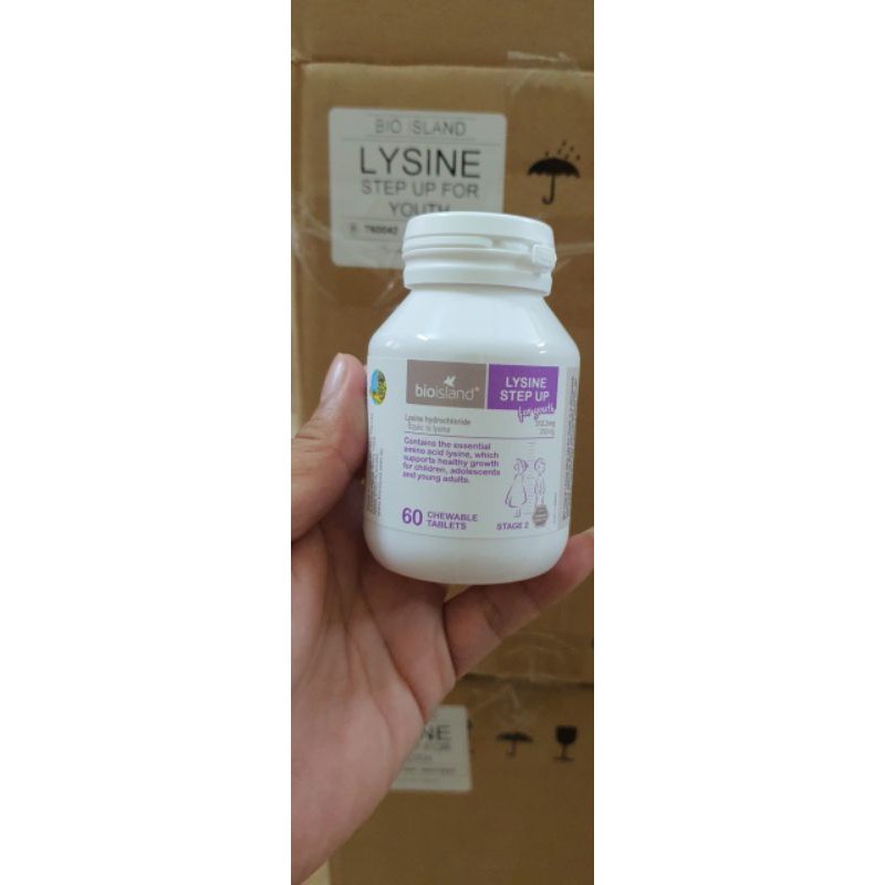 Viên Bio Island Lysine Của Úc Cho Trẻ Từ 6 Tuổi Trở Lên, 60 viên - Bio island lysine step up for youth