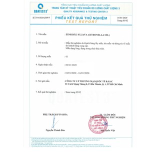 TINH DẦU SẢ JAVA AN NHIÊN 10ML CÓ GIẤY KIỂM ĐỊNH