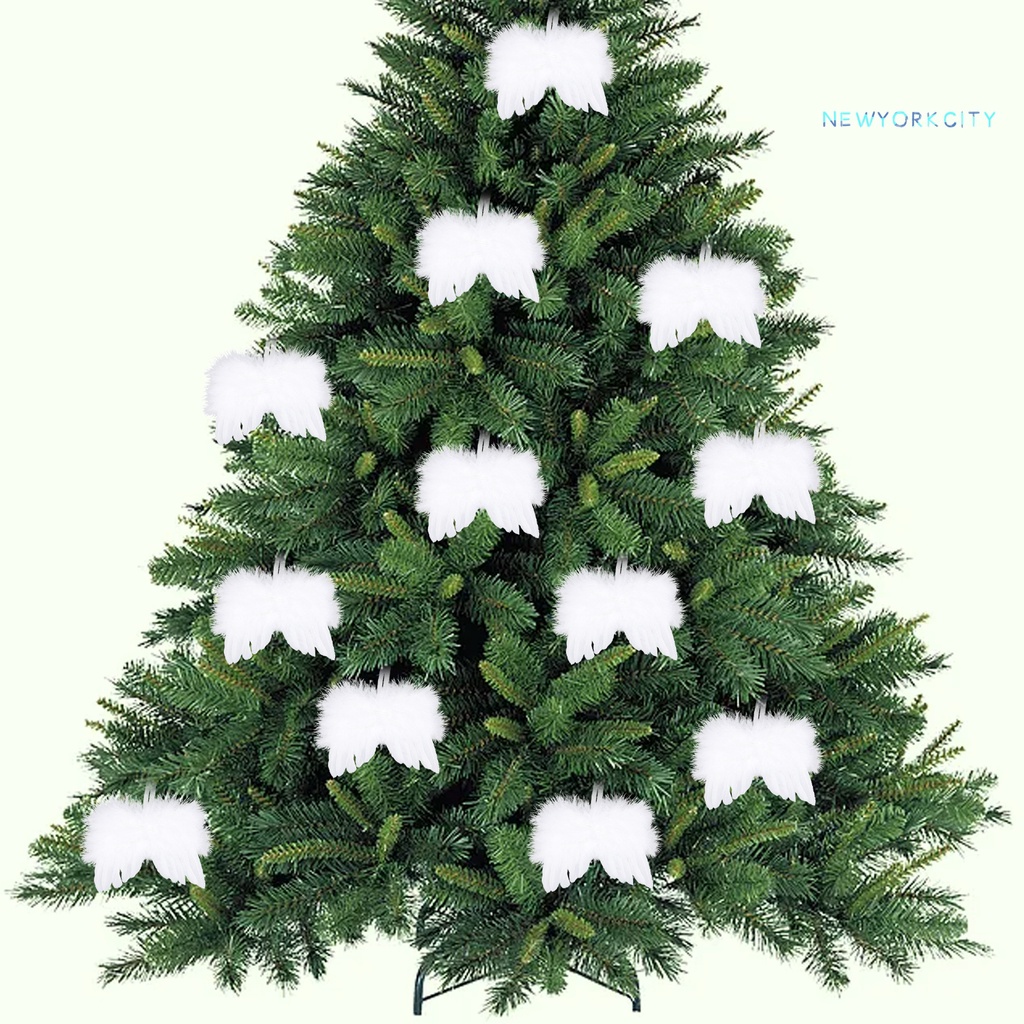 Ny-đồ Trang Trí Cây Thông Giáng Sinh Lông Vũ Màu Trắng Siêu Mềm Bắt Mắt Sành Điệu