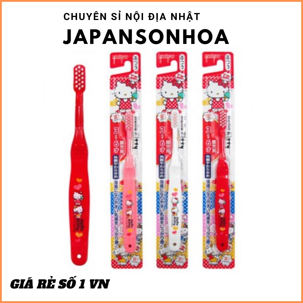 Bàn chải đánh răng trẻ em Hello Kitty (trên 3 tuổi)⚡𝗙𝗥𝗘𝗘 𝗦𝗛𝗜𝗣 ⚡Thiết kế siêu đáng yêu, đảm bảo các bé sẽ thích m