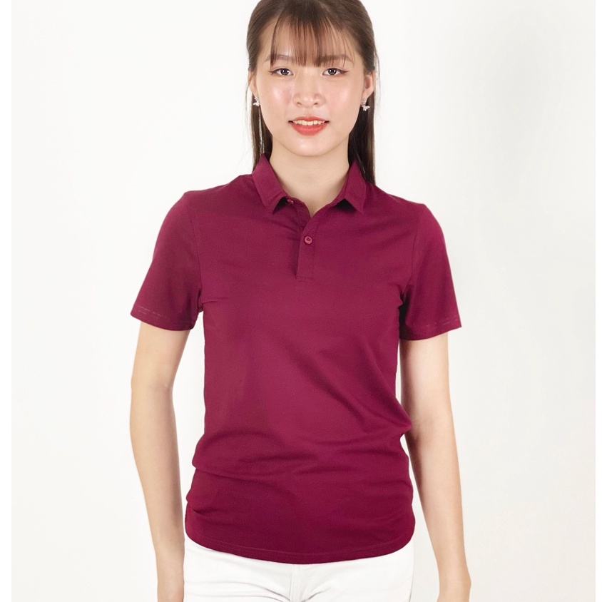 Áo thun nữ Cổ Sơ Mi (Cổ trụ) TOLI, chất cotton 4 chiều mềm mịn, co dãn Màu Trắng