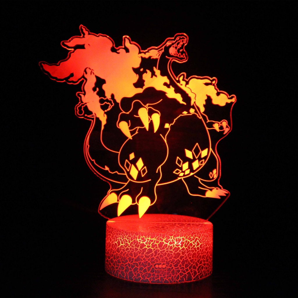 Đèn Led 3D POKEMON - Led 16 Màu Hình Nhân Vật Hoạt Hình, Đèn Ngủ Led 3d, Cảm Ứng , Điều Khiển Từ Xa