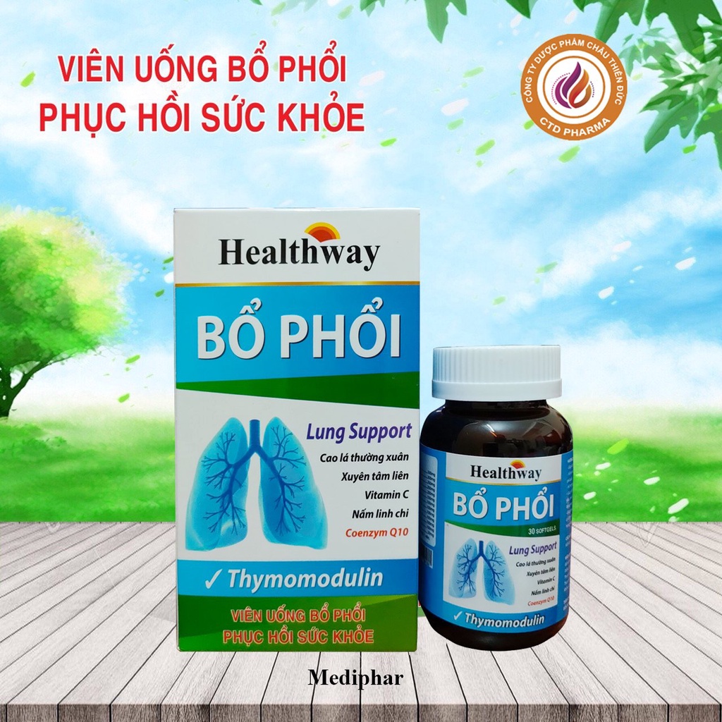 VIÊN UỐNG BỔ PHỔI (Chính Hãng) Đạt chuẩn GMP, WHO: Bổ phổi giúp giảm ho, rát họng, khản tiếng, viêm họng, viêm phế quản.