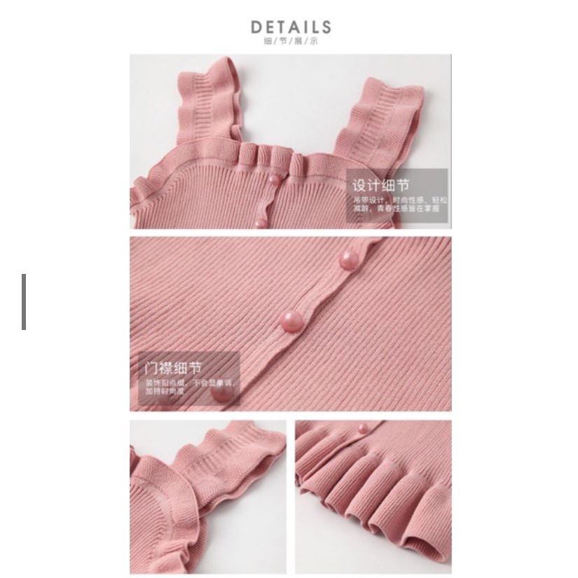 Áo Len 2 Dây Bản To Xếp Bèo | BigBuy360 - bigbuy360.vn